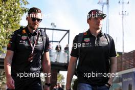 (L to R): Bradley Scanes (GBR) Red Bull Racing Physio and Performance Coach with Max Verstappen (NLD) Red Bull Racing. 08.04.2022. Formula 1 World Championship, Rd 3, Australian Grand Prix, Albert Park, Melbourne, Australia, Practice Day.