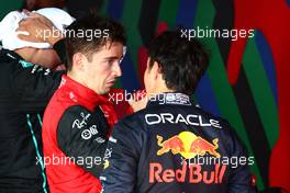 Charles Leclerc (MON) Ferrari and Sergio Perez (MEX) Red Bull Racing. 10.04.2022. Formula 1 World Championship, Rd 3, Australian Grand Prix, Albert Park, Melbourne, Australia, Race Day.