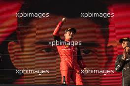 Race winner Charles Leclerc (MON) Ferrari celebrates on the podium. 10.04.2022. Formula 1 World Championship, Rd 3, Australian Grand Prix, Albert Park, Melbourne, Australia, Race Day.
