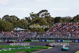 Charles Leclerc (MON) Ferrari F1-75 leads behind the Aston Martin FIA Safety Car. 10.04.2022. Formula 1 World Championship, Rd 3, Australian Grand Prix, Albert Park, Melbourne, Australia, Race Day.