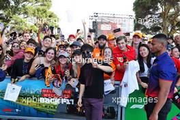 Guanyu Zhou (CHN) Alfa Romeo F1 Team with fans. 09.04.2022. Formula 1 World Championship, Rd 3, Australian Grand Prix, Albert Park, Melbourne, Australia, Qualifying Day.