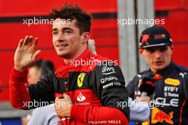 Charles Leclerc (MON) Ferrari celebrates his pole position in qualifying parc ferme. 09.04.2022. Formula 1 World Championship, Rd 3, Australian Grand Prix, Albert Park, Melbourne, Australia, Qualifying Day.