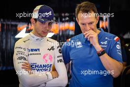 Esteban Ocon (FRA), Alpine F1 Team and Laurent Rossi (FR), Alpine General Director  09.04.2022. Formula 1 World Championship, Rd 3, Australian Grand Prix, Albert Park, Melbourne, Australia, Qualifying Day.