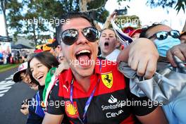 Circuit atmosphere - Ferrari fan. 09.04.2022. Formula 1 World Championship, Rd 3, Australian Grand Prix, Albert Park, Melbourne, Australia, Qualifying Day.