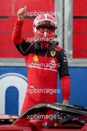 Charles Leclerc (MON) Ferrari F1-75 celebrates his pole position in qualifying parc ferme. 09.04.2022. Formula 1 World Championship, Rd 3, Australian Grand Prix, Albert Park, Melbourne, Australia, Qualifying Day.