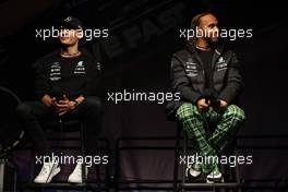 (L to R): George Russell (GBR) Mercedes AMG F1 with team mate Lewis Hamilton (GBR) Mercedes AMG F1. 09.04.2022. Formula 1 World Championship, Rd 3, Australian Grand Prix, Albert Park, Melbourne, Australia, Qualifying Day.