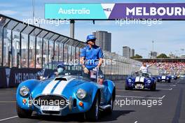 Fernando Alonso (ESP) Alpine F1 Team on the drivers parade. 10.04.2022. Formula 1 World Championship, Rd 3, Australian Grand Prix, Albert Park, Melbourne, Australia, Race Day.