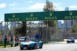 Fernando Alonso (ESP) Alpine F1 Team on the drivers parade. 10.04.2022. Formula 1 World Championship, Rd 3, Australian Grand Prix, Albert Park, Melbourne, Australia, Race Day.