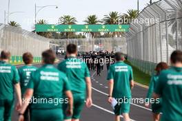 Circuit atmosphere - Mercedes AMG F1 and Aston Martin F1 Team walk the circuit. 06.04.2022. Formula 1 World Championship, Rd 3, Australian Grand Prix, Albert Park, Melbourne, Australia, Preparation Day.