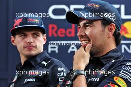 Sergio Perez (MEX) Red Bull Racing with Max Verstappen (NLD) Red Bull Racing. 07.04.2022. Formula 1 World Championship, Rd 3, Australian Grand Prix, Albert Park, Melbourne, Australia, Preparation Day.