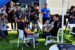 Esteban Ocon (FRA) Alpine F1 Team with the media. 07.04.2022. Formula 1 World Championship, Rd 3, Australian Grand Prix, Albert Park, Melbourne, Australia, Preparation Day.
