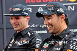 Sergio Perez (MEX) Red Bull Racing and Max Verstappen (NLD) Red Bull Racing. 07.04.2022. Formula 1 World Championship, Rd 3, Australian Grand Prix, Albert Park, Melbourne, Australia, Preparation Day.