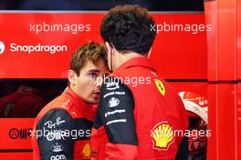 (L to R): Charles Leclerc (MON) Ferrari and Mattia Binotto (ITA) Ferrari Team Principal. 08.07.2022. Formula 1 World Championship, Rd 11, Austrian Grand Prix, Spielberg, Austria, Qualifying Day.