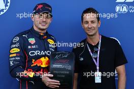 Max Verstappen (NLD) Red Bull Racing RB18 with  Mathias Lauda (AUT) Servus TV Presenter. 08.07.2022. Formula 1 World Championship, Rd 11, Austrian Grand Prix, Spielberg, Austria, Qualifying Day.