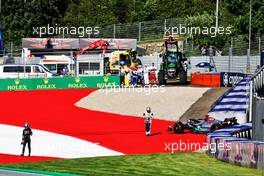 George Russell (GBR) Mercedes AMG F1 W13 crashed out of qualifying. 08.07.2022. Formula 1 World Championship, Rd 11, Austrian Grand Prix, Spielberg, Austria, Qualifying Day.