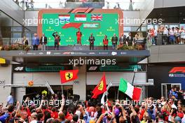 The podium (L to R): Max Verstappen (NLD) Red Bull Racing, second; Charles Leclerc (MON) Ferrari, race winner; Lewis Hamilton (GBR) Mercedes AMG F1, third; Laurent Mekies (FRA) Ferrari Sporting Director. 10.07.2022. Formula 1 World Championship, Rd 11, Austrian Grand Prix, Spielberg, Austria, Race Day.