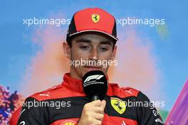 Charles Leclerc (MON) Ferrari in the FIA Press Conference. 09.07.2022. Formula 1 World Championship, Rd 11, Austrian Grand Prix, Spielberg, Austria, Sprint Day.