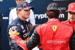 1st for Max Verstappen (NLD) Red Bull Racing with Carlos Sainz Jr (ESP) Ferrari F1-75 and Charles Leclerc (MON) Ferrari. 09.07.2022. Formula 1 World Championship, Rd 11, Austrian Grand Prix, Spielberg, Austria, Sprint Day.