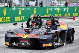 Max Verstappen (NLD) Red Bull Racing on the drivers parade in a KTM X-Bow. 10.07.2022. Formula 1 World Championship, Rd 11, Austrian Grand Prix, Spielberg, Austria, Race Day.