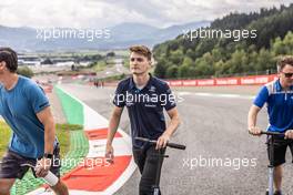 Logan Sargeant (USA) Williams Racing Academy Driver walks the circuit with the Carlin team. 07.07.2022. Formula 1 World Championship, Rd 11, Austrian Grand Prix, Spielberg, Austria, Preparation Day.