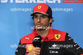 Carlos Sainz Jr (ESP) Ferrari in the FIA Press Conference. 07.07.2022. Formula 1 World Championship, Rd 11, Austrian Grand Prix, Spielberg, Austria, Preparation Day.