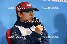 Yuki Tsunoda (JPN) AlphaTauri in the FIA Press Conference. 07.07.2022. Formula 1 World Championship, Rd 11, Austrian Grand Prix, Spielberg, Austria, Preparation Day.