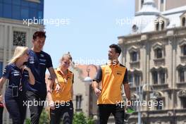 (L to R): Alexander Albon (THA) Williams Racing and Daniel Ricciardo (AUS) McLaren. 10.06.2022. Formula 1 World Championship, Rd 8, Azerbaijan Grand Prix, Baku Street Circuit, Azerbaijan, Practice Day.