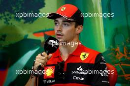 Charles Leclerc (MON) Ferrari in the FIA Press Conference. 10.06.2022. Formula 1 World Championship, Rd 8, Azerbaijan Grand Prix, Baku Street Circuit, Azerbaijan, Practice Day.