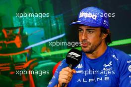 Fernando Alonso (ESP) Alpine F1 Team in the FIA Press Conference. 10.06.2022. Formula 1 World Championship, Rd 8, Azerbaijan Grand Prix, Baku Street Circuit, Azerbaijan, Practice Day.