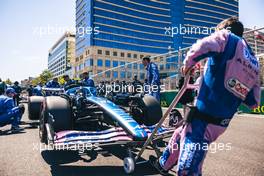 Esteban Ocon (FRA) Alpine F1 Team A522 on the grid. 12.06.2022. Formula 1 World Championship, Rd 8, Azerbaijan Grand Prix, Baku Street Circuit, Azerbaijan, Race Day.