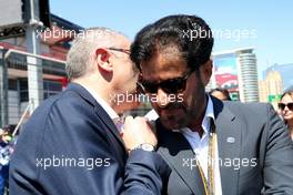 (L to R): Stefano Domenicali (ITA) Formula One President and CEO with Mohammed Bin Sulayem (UAE) FIA President. 12.06.2022. Formula 1 World Championship, Rd 8, Azerbaijan Grand Prix, Baku Street Circuit, Azerbaijan, Race Day.