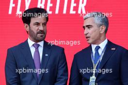 Mohammed Bin Sulayem (UAE) FIA President (Left) on the podium. 12.06.2022. Formula 1 World Championship, Rd 8, Azerbaijan Grand Prix, Baku Street Circuit, Azerbaijan, Race Day.