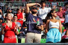 Circuit atmosphere - fans in the grandstand. 11.06.2022. Formula 1 World Championship, Rd 8, Azerbaijan Grand Prix, Baku Street Circuit, Azerbaijan, Qualifying Day.