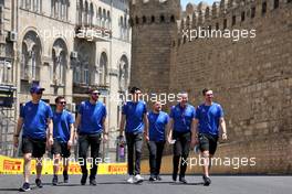 Esteban Ocon (FRA) Alpine F1 Team walks the circuit with the team. 09.06.2022. Formula 1 World Championship, Rd 8, Azerbaijan Grand Prix, Baku Street Circuit, Azerbaijan, Preparation Day.