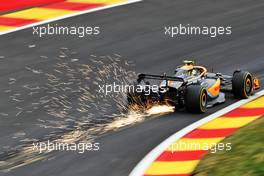 Lando Norris (GBR) McLaren MCL36 sends sparks flying. 26.08.2022. Formula 1 World Championship, Rd 14, Belgian Grand Prix, Spa Francorchamps, Belgium, Practice Day.
