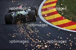 Lewis Hamilton (GBR) Mercedes AMG F1 W13 sends sparks flying. 26.08.2022. Formula 1 World Championship, Rd 14, Belgian Grand Prix, Spa Francorchamps, Belgium, Practice Day.