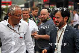 (L to R): Stefano Domenicali (ITA) Formula One President and CEO with Mohammed Bin Sulayem (UAE) FIA President. 26.08.2022. Formula 1 World Championship, Rd 14, Belgian Grand Prix, Spa Francorchamps, Belgium, Practice Day.