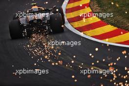 Lando Norris (GBR) McLaren MCL36 sends sparks flying. 26.08.2022. Formula 1 World Championship, Rd 14, Belgian Grand Prix, Spa Francorchamps, Belgium, Practice Day.