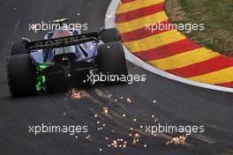 Nicholas Latifi (CDN) Williams Racing FW44 sends sparks flying. 26.08.2022. Formula 1 World Championship, Rd 14, Belgian Grand Prix, Spa Francorchamps, Belgium, Practice Day.