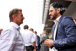 (L to R): Allan McNish (GBR) Audi Director of Motorsport Coordination with Mohammed Bin Sulayem (UAE) FIA President. 26.08.2022. Formula 1 World Championship, Rd 14, Belgian Grand Prix, Spa Francorchamps, Belgium, Practice Day.