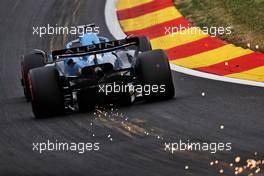 Fernando Alonso (ESP) Alpine F1 Team A522 sends sparks flying. 26.08.2022. Formula 1 World Championship, Rd 14, Belgian Grand Prix, Spa Francorchamps, Belgium, Practice Day.