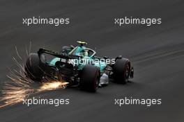 Sebastian Vettel (GER) Aston Martin F1 Team AMR22 sends sparks flying. 26.08.2022. Formula 1 World Championship, Rd 14, Belgian Grand Prix, Spa Francorchamps, Belgium, Practice Day.