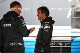 (L to R): Alan Permane (GBR) Alpine F1 Team Trackside Operations Director with Fernando Alonso (ESP) Alpine F1 Team. 26.08.2022. Formula 1 World Championship, Rd 14, Belgian Grand Prix, Spa Francorchamps, Belgium, Practice Day.