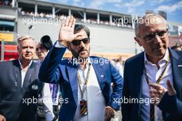 Mohammed Bin Sulayem (UAE) FIA President with Stefano Domenicali (ITA) Formula One President and CEO on the grid. 28.08.2022. Formula 1 World Championship, Rd 14, Belgian Grand Prix, Spa Francorchamps, Belgium, Race Day.