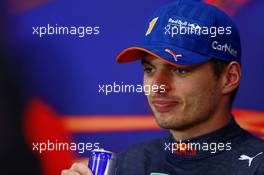 Max Verstappen (NLD) Red Bull Racing in the post race FIA Press Conference. 28.08.2022. Formula 1 World Championship, Rd 14, Belgian Grand Prix, Spa Francorchamps, Belgium, Race Day.