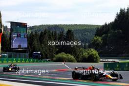 Sergio Perez (MEX) Red Bull Racing RB18. 28.08.2022. Formula 1 World Championship, Rd 14, Belgian Grand Prix, Spa Francorchamps, Belgium, Race Day.