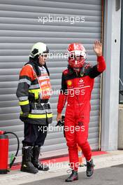 Charles Leclerc (MON) Ferrari in parc ferme. 27.08.2022. Formula 1 World Championship, Rd 14, Belgian Grand Prix, Spa Francorchamps, Belgium, Qualifying Day.