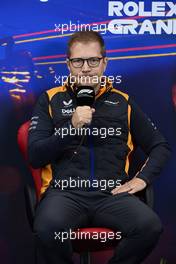 Andreas Seidl, McLaren Managing Director in the FIA Press Conference. 27.08.2022. Formula 1 World Championship, Rd 14, Belgian Grand Prix, Spa Francorchamps, Belgium, Qualifying Day.
