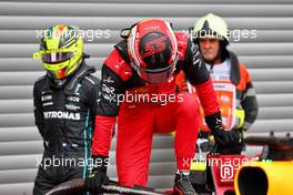 Carlos Sainz Jr (ESP) Ferrari F1-75 in parc ferme. 27.08.2022. Formula 1 World Championship, Rd 14, Belgian Grand Prix, Spa Francorchamps, Belgium, Qualifying Day.