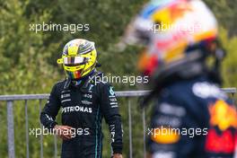 Lewis Hamilton (GBR) Mercedes AMG F1 in qualifying parc ferme. 27.08.2022. Formula 1 World Championship, Rd 14, Belgian Grand Prix, Spa Francorchamps, Belgium, Qualifying Day.